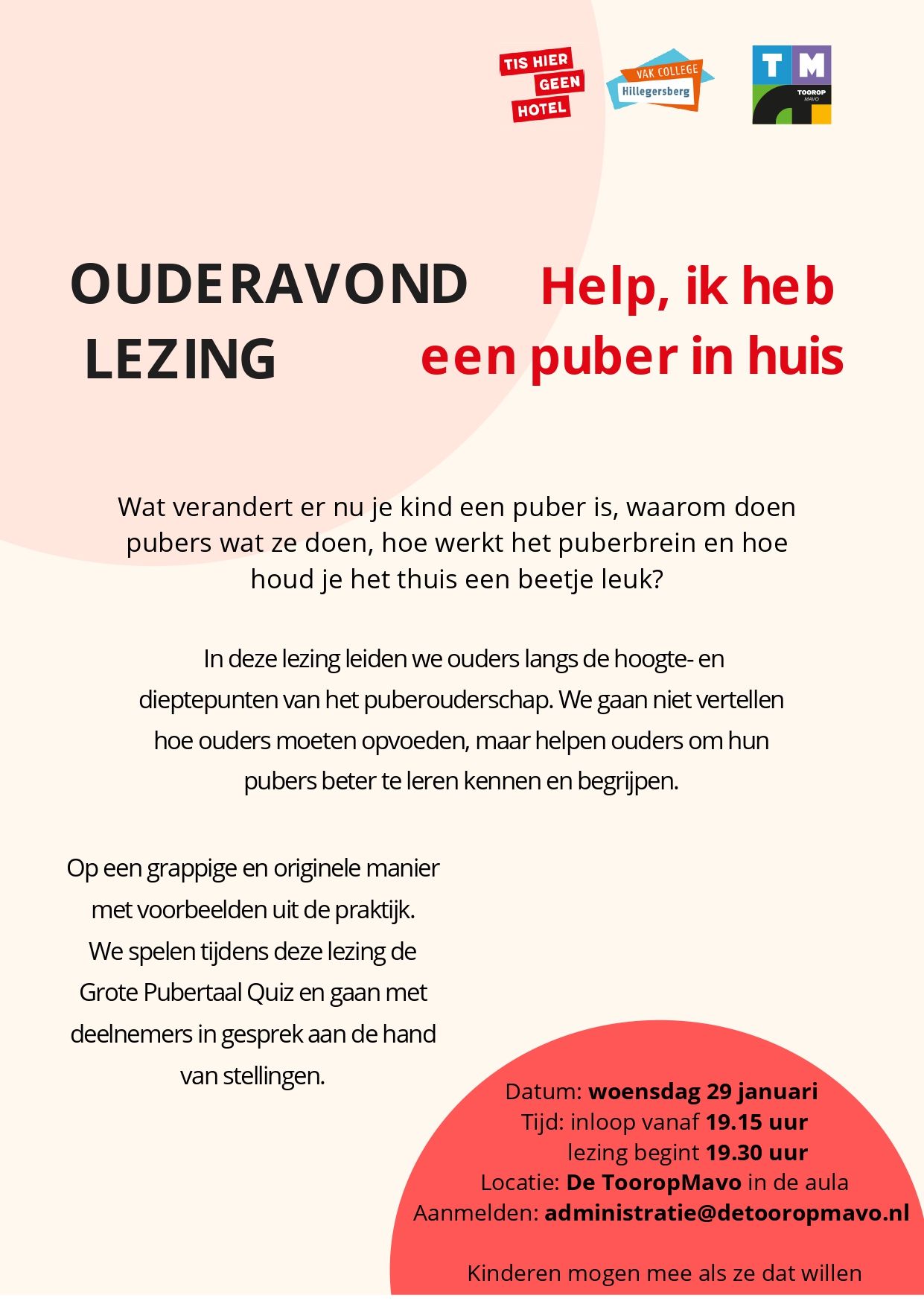 Uitnodiging Lezing 'Help Ik Heb Een Puber In Huis' Page 0001